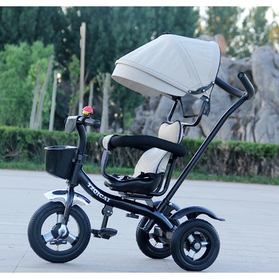 Xe đẩy 3 bánh giỏ hàng - xe dẩy đa chức năng có ghế xoay cho trẻ em từ 1-6 tuổi