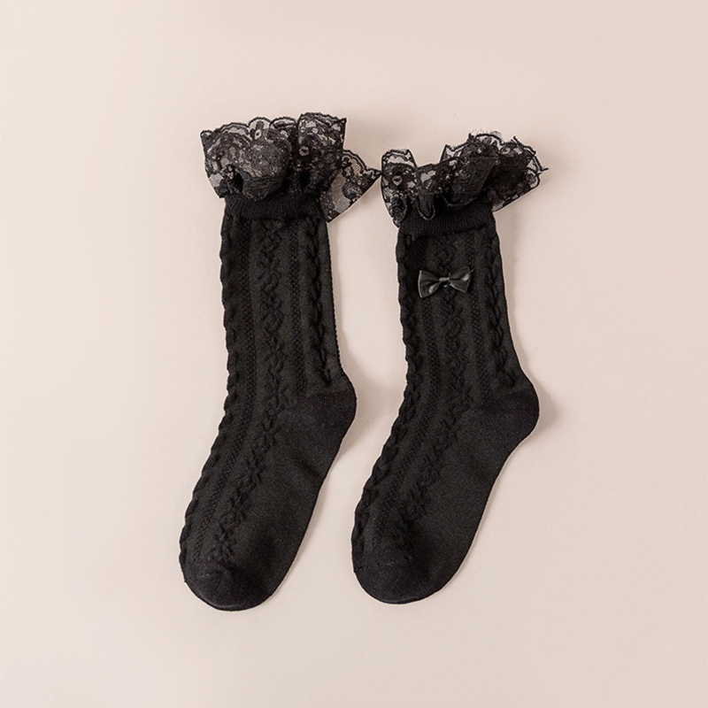 Xiangbao Vớ Mắt Cá Chân Phối Ren Hoa xiangbao Thắt Nơ Kẻ Sọc Xoắn Kiểu Lolita Nhật Bản Ngọt Ngào Cho Nữ