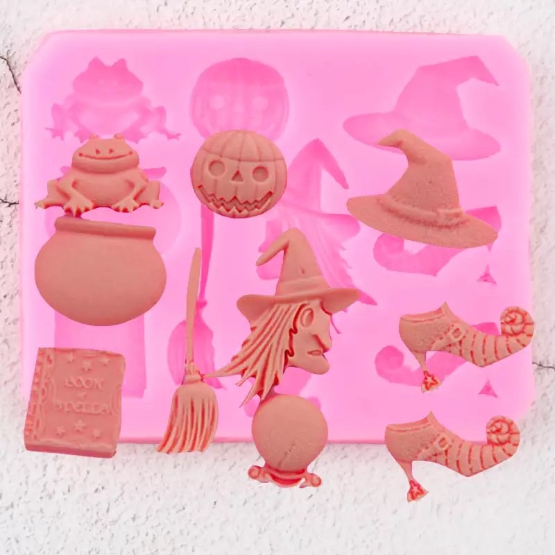 Tấm silicon Halloween 3D làm fondant, trang trí bánh trung thu hiện đại