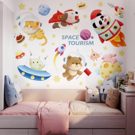Decal trang trí tường - Cùng nhau lên vũ trụ