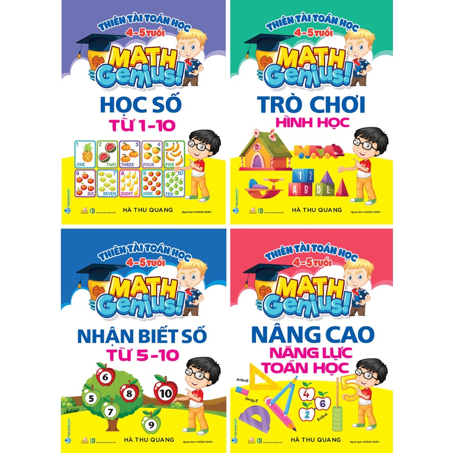 Sách - Combo Thiên Tài Toán Học (4 - 5 Tuổi) (Bộ 4 Cuốn)