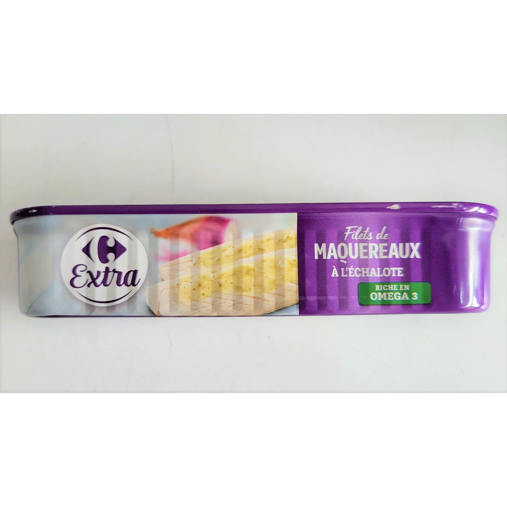 [Hộp 169g - TÍM] CÁ THU XỐT HÀNH TĂM (CỦ NÉN) [France] CARREFOUR Mackerel with Chives Sauce (atp)