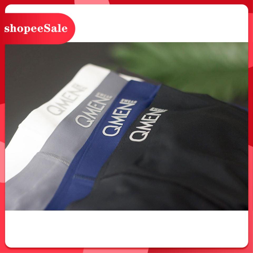 Quần lót nam thun lạnh Quỳnh Linh, Quần Xì sịp lụa đúc QMeen Boxer nam không viền