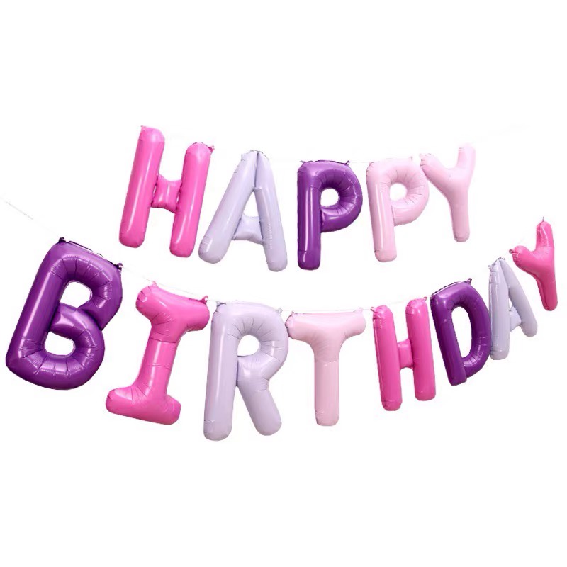 Bóng chữ Happy Birthday trang trí sinh nhật bé trai bé gái người lớn HAPPYKID BCHPBD