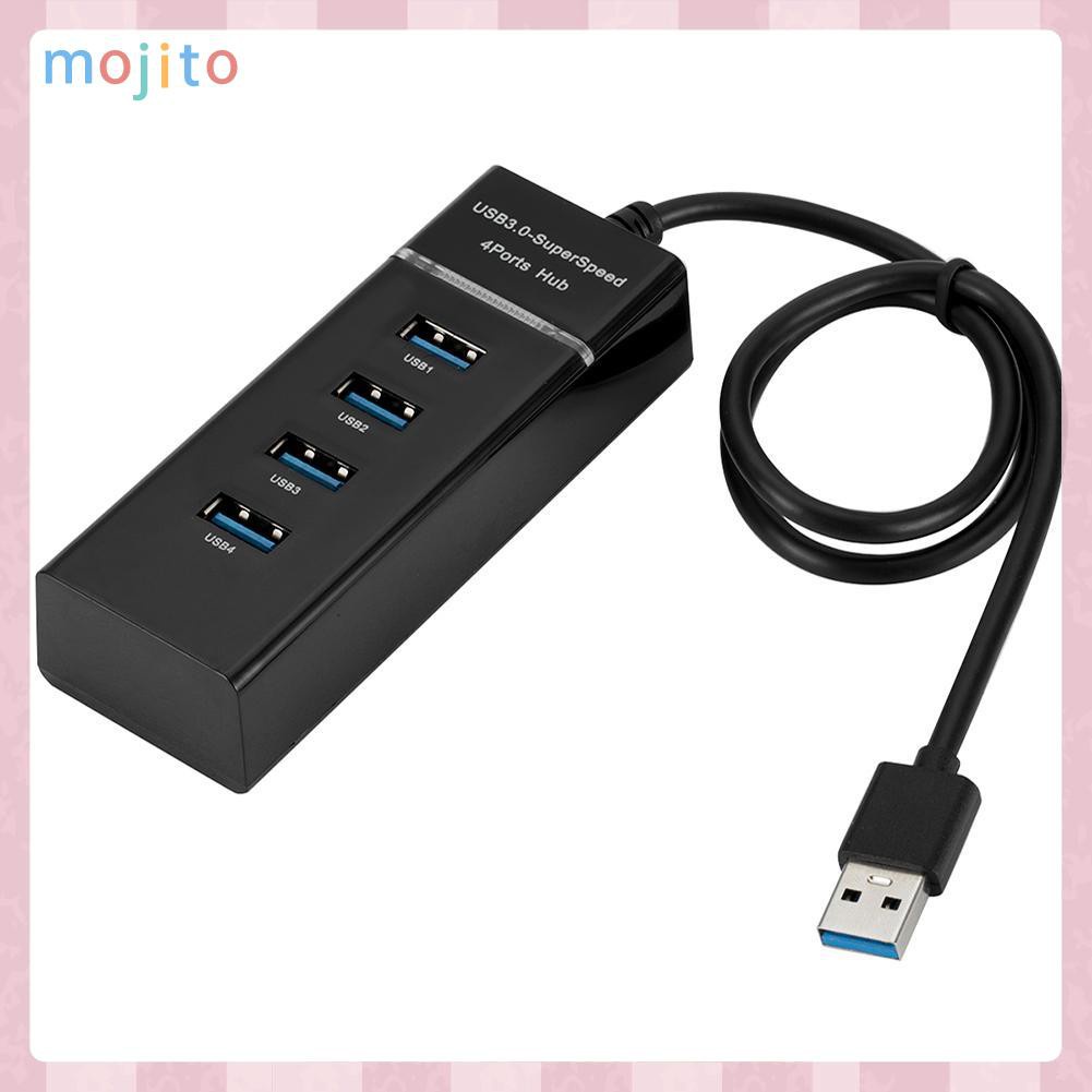 MOJITO 4 Port USB 3.0 Hub Super Speed 5Gbps Converter Cable Adapter for Laptop PC