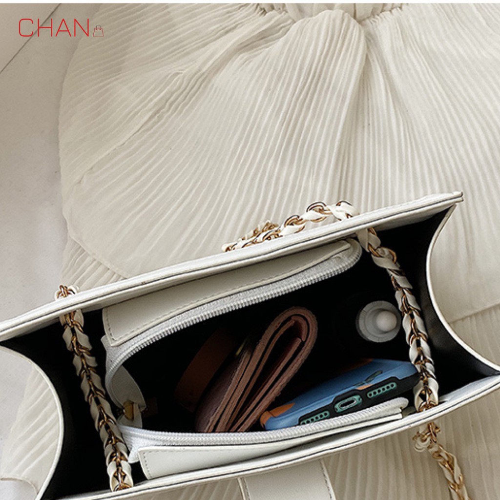 Túi xách nữ style Hàn Quốc cao cấp 2021, màu trắng thanh lịch tinh tế, đi làm và đi chơi