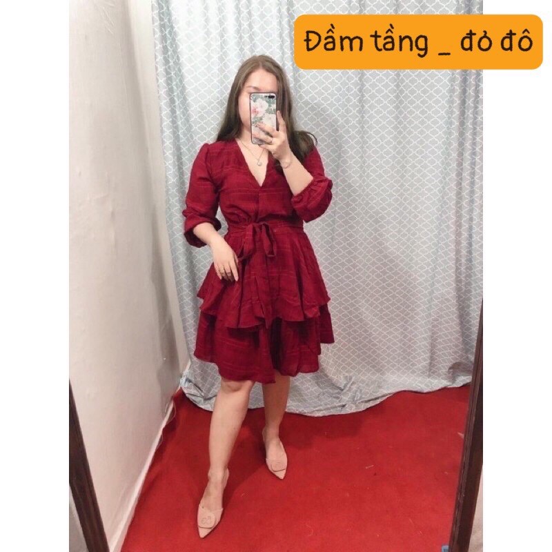 [Tết Bigsize Nữ] JUM TẦNG BIGSIZE màu đỏ mặc TẾT 55-90kg (có size- ẢNH THẬT BIGSIZE)