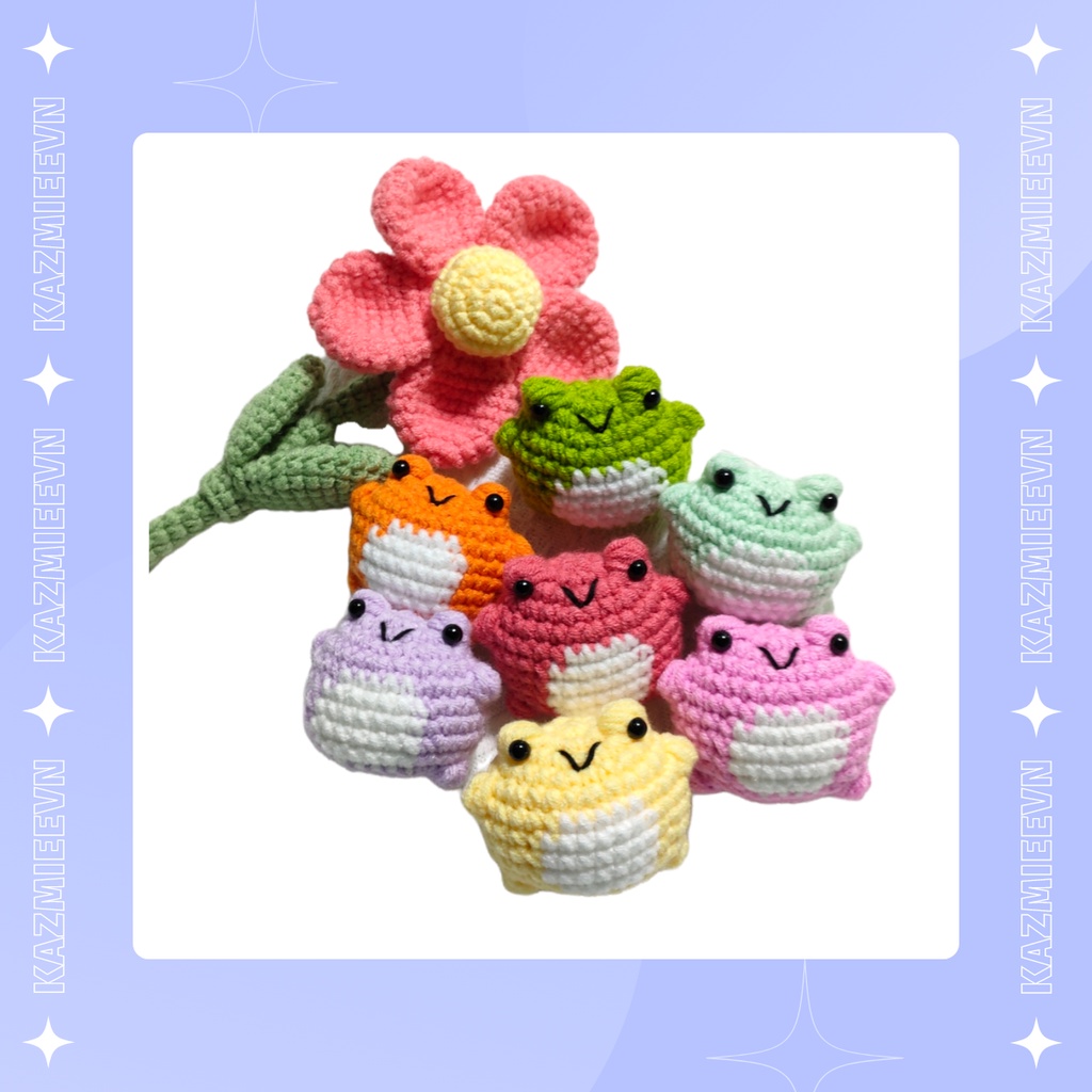 Móc khóa len bé ếch cute ú nu