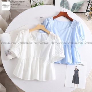 Áo babydoll tay bồng áo kiểu nữ septembergirl - ao top nu 007v1