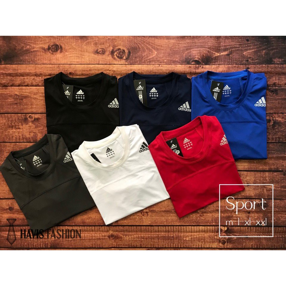 Áo thun thể thao nam cổ tròn phối sọc tay cực chất ADBP005 | BigBuy360 - bigbuy360.vn