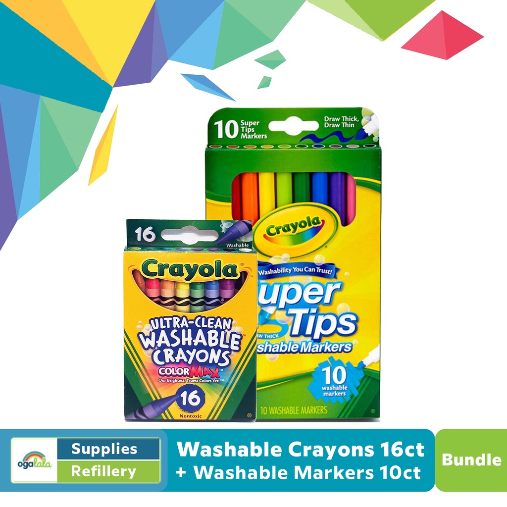 Bộ 10 cây bút lông màu 2 đầu, tẩy rửa được Crayola Super Tips Washable Markers