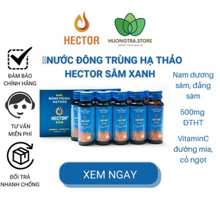 Nước đông trùng hạ thảo hector sâm - hộp 10 chai 50ml giúp phục hồi sức khoẻ, giải rượu