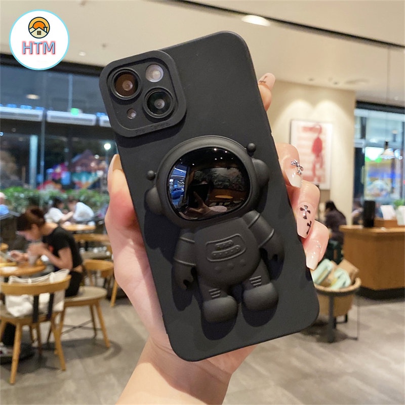 Ốp Điện Thoại Silicon TPU Mềm Có Giá Đỡ Hình Phi Hành Gia Cho iPhone 13 12 Pro Max 11 Pro XS Max X 7 8 Plus
