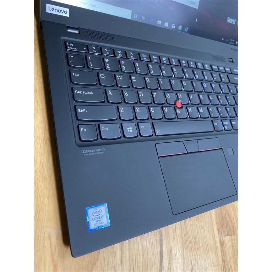 Laptop lenovo thinkpad X1 Carbon Gen 7, i7 8565u, 16G, 512G, sạc 42 lần, giá rẻ (còn bảo hành)'