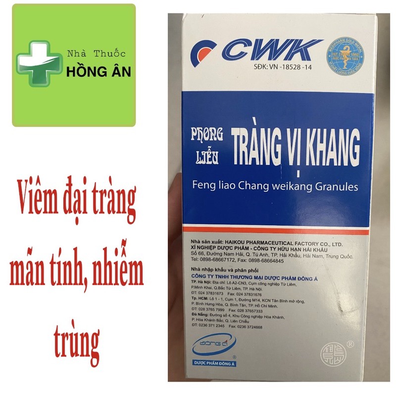 TRÀNG VỊ KHANG hộp 6 gói ❤️ Viêm đại tràng mãn tính, nhiễm trùng - nhiễm độc thức ăn, viêm dạ dày cấp và mãn tính.