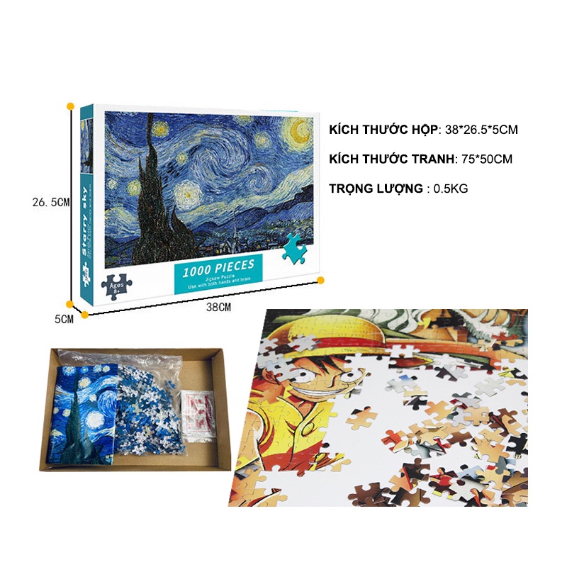 Bộ Tranh Ghép Xếp Hình 1000 Pcs Jigsaw Puzzle ( Tranh Ghép 75*50cm ) Bản Thú vị Cao Cấp TEEMO-XH09