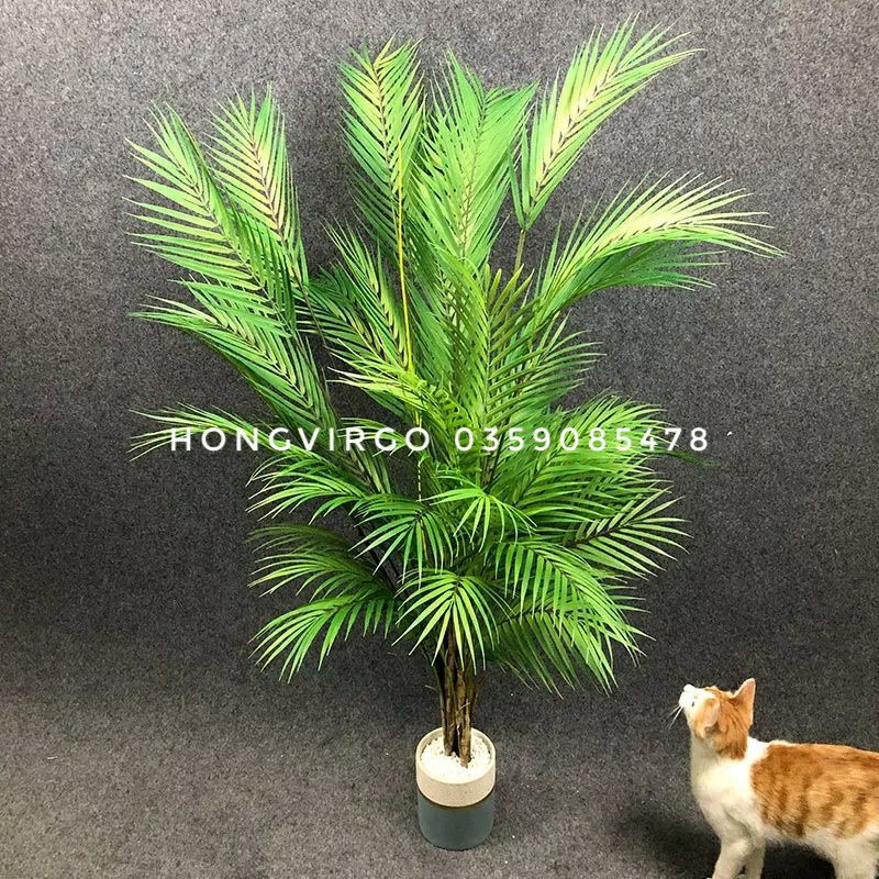 🌴 Cây Dừa Giả Cảnh Trang Trí Cao 90cm 1 cành 11 lá