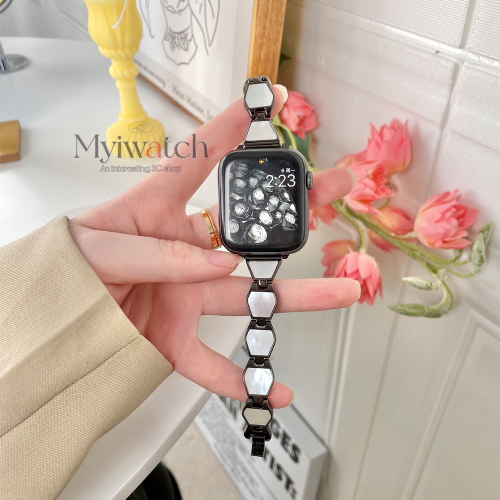 Dây Đeo Đồng Hồ Bằng Kim Loại Sáng Tạo Cho Apple watch serise 7 6 5 4 SE 3 2 1 45mm 41mm 40mm 44mm 42mm 38mm