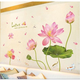 DECAL DÁN TƯỜNG HOA SEN LOTUS