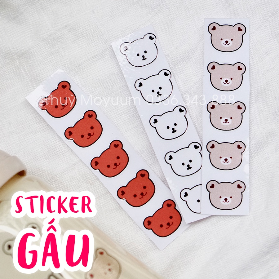 Sticker Gấu dán bình sữa, đồ dùng cho bé