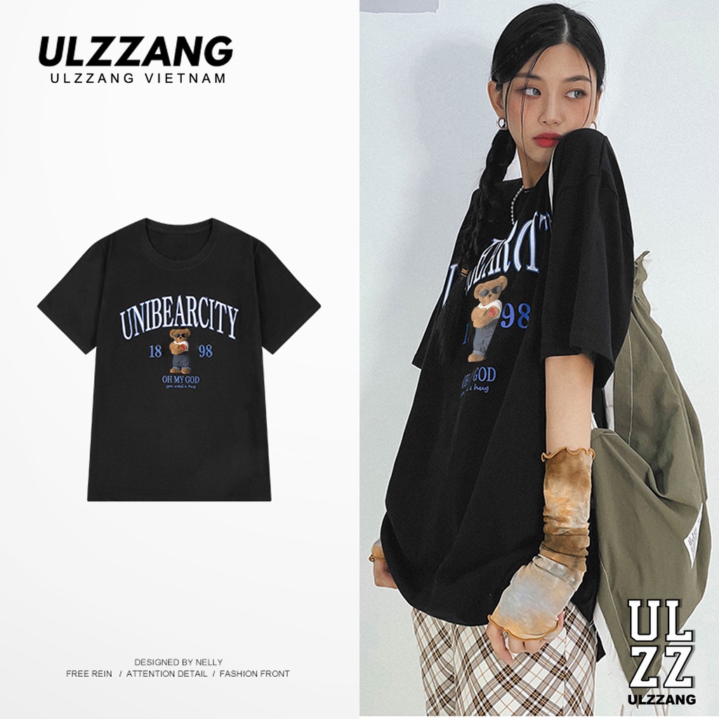 Áo thun nữ unisex Ulzzang form dáng rộng tay lỡ unibearcity