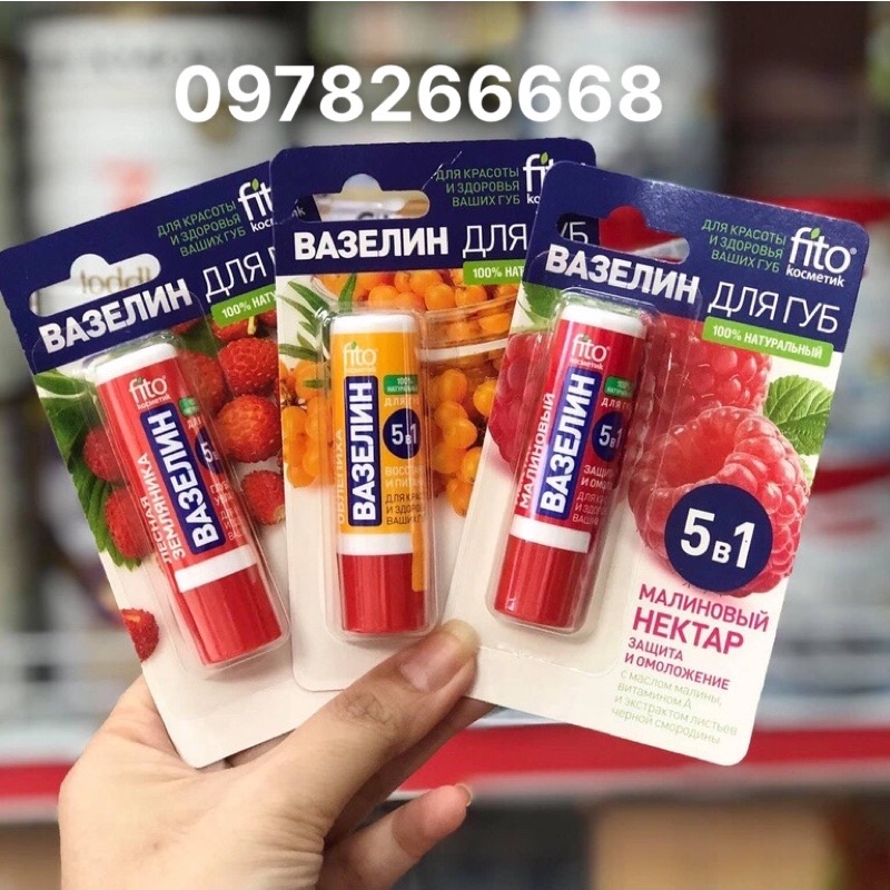 Son dưỡng môi vaseline 5in1 Nga Date mới