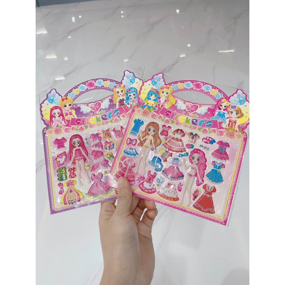 Hình dán đồ chơi Sticker công chúa nổi 3D siêu xinh cho bé