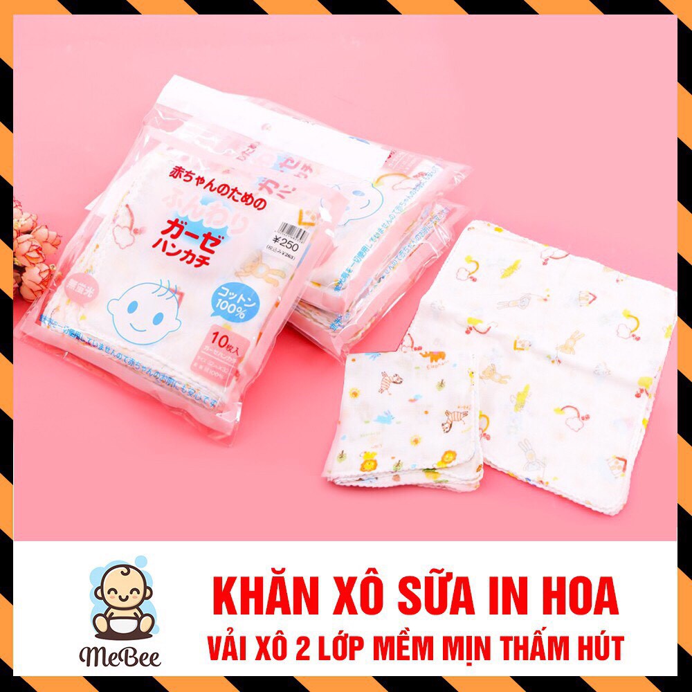 Set 10 khăn xô  in hình dễ thương cho bé