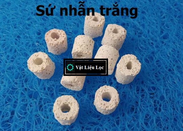 Sứ lọc nhẫn trắng , sứ lỗ lọc nước hồ cá 1kg