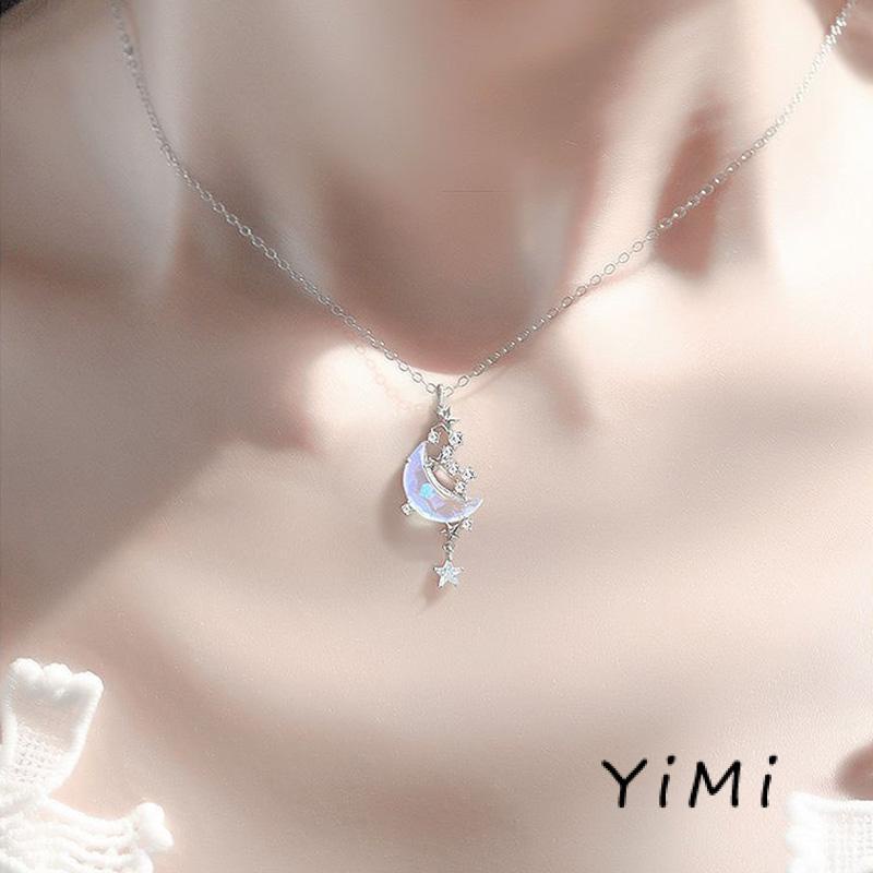 vòng cổ Mặt Hình Ngôi Sao Và Mặt Trăng Đính Đá Thời Trang Cho Nữ