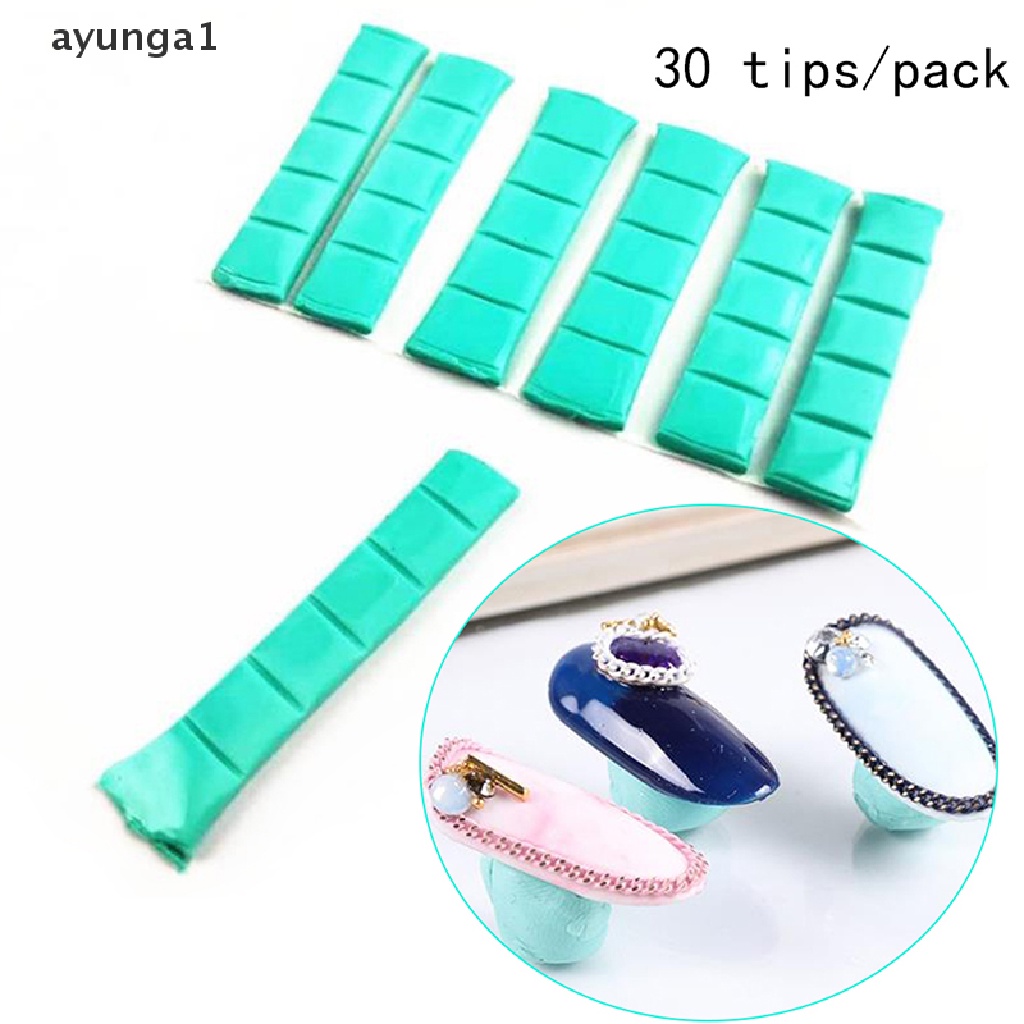 [ayunga1] 30pcs Fixing Clay Stick Removable Glue Clay Mud For Nails Tips Holder Reusable [new]