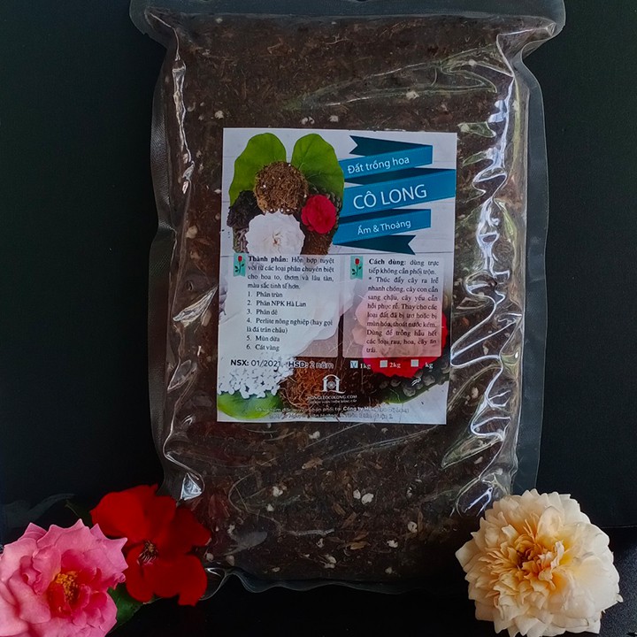 [Hiệu Quả-An Toàn-Tiết Kiệm]10kg đất hữu cơ dinh dưỡng Cô Long trồng cây hoa hồng, rau sạch, sen đá, sứ, mai, kiểng, quả