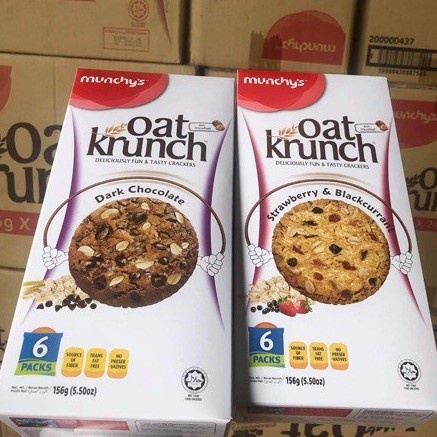 Bánh Ăn Kiêng Yến Mạch Oat Krunch Munchy's 3 Vị Hộp 156G Và 208G