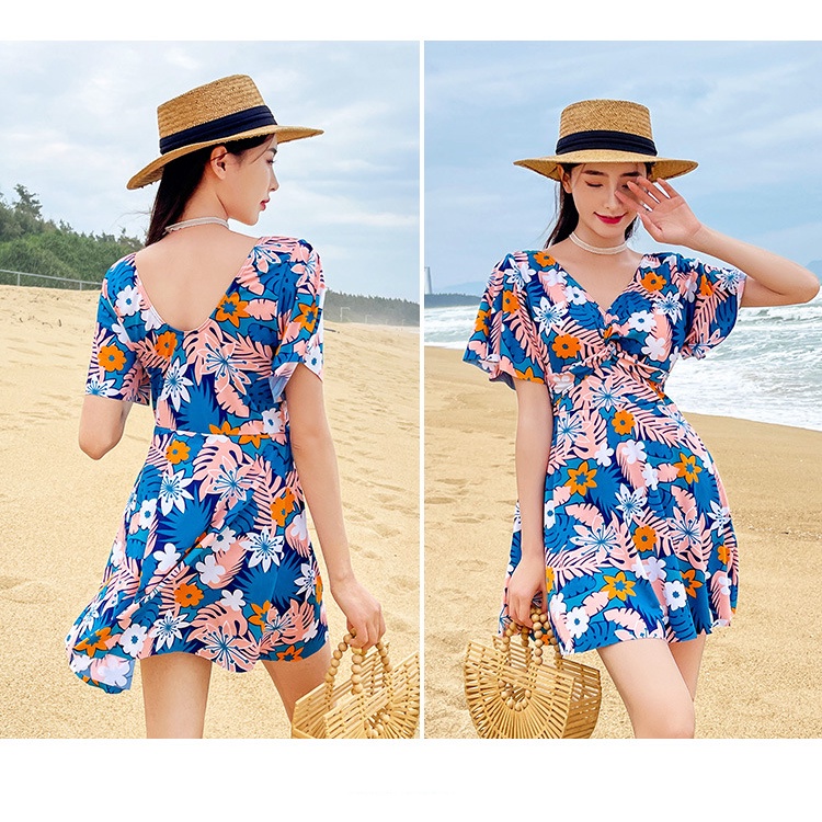 Bộ đồ bơi nữ liền mảnh họa tiết hoa kín đáo tôn dáng size lớn