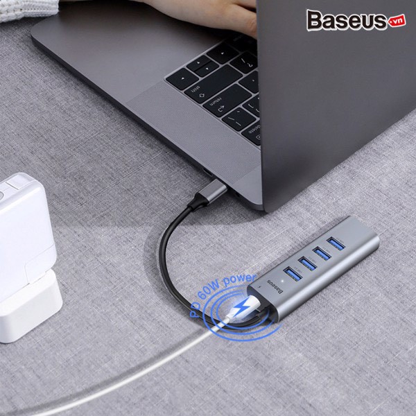 Hub chuyển Baseus Enjoy Series Type C to 4 Port USB 3.0 + Type C PD