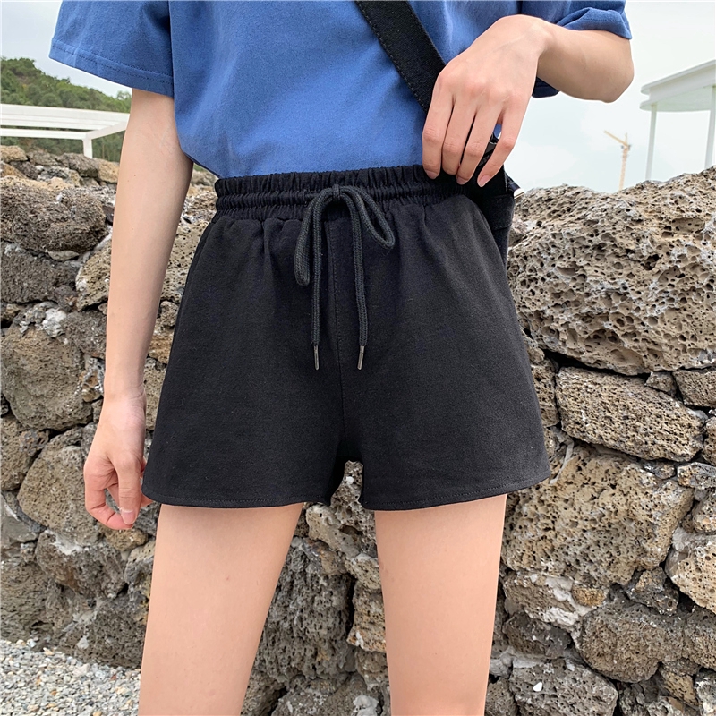 Quần Đùi Thể Thao Ống Rộng Lưng Cao Thời Trang Mùa Hè Cho Nữ