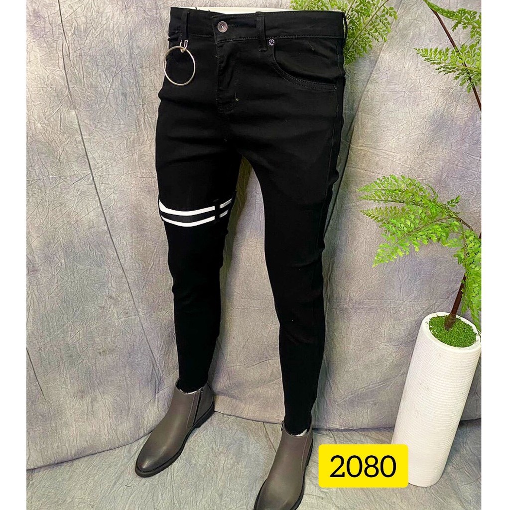 Quần quần jean nam đen trơn cao cấp ống côn co giãn Tulibs DN01 | BigBuy360 - bigbuy360.vn