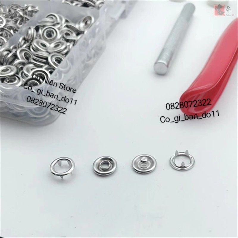 Gói 100 Nút Bấm Vành/ Nút Sắt Năm Chấu.