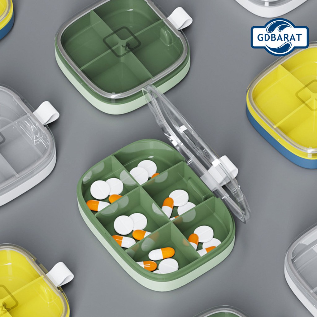 (Hàng Mới Về) Hộp Đựng Thuốc Viên 4 / 6 Ngăn Chống Ẩm Tiện Dụng