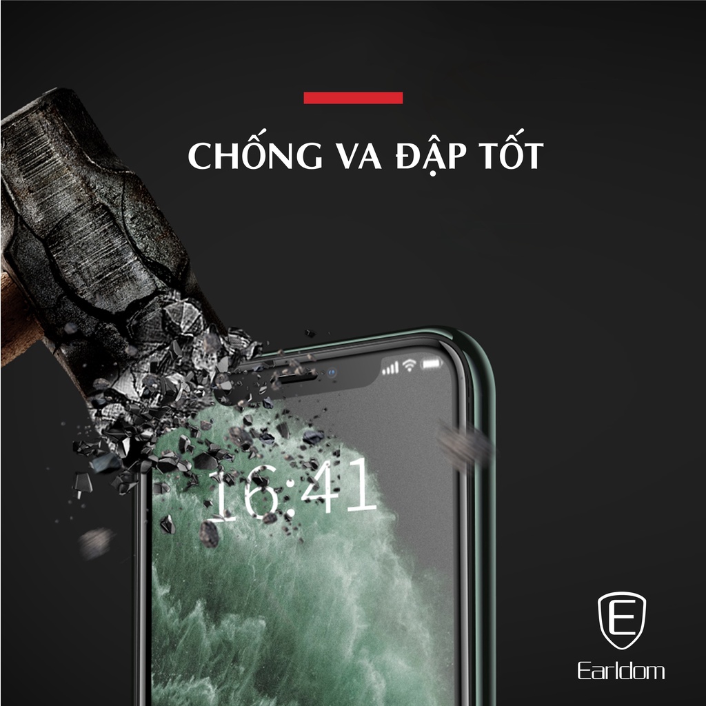 Kính Cường Lực Iphone Con Trâu Earldom, độ cứng 9H, chống bám vân tay.