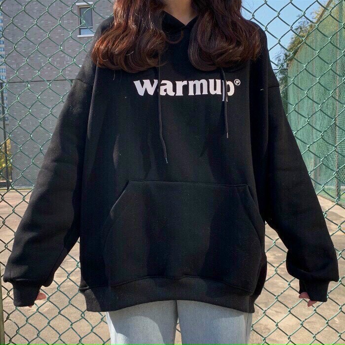 Áo Hoodie Form Unisex Nam Nữ - Áo Hoodie Chui Đầu Họa Tiết Chữ WARMUP | BigBuy360 - bigbuy360.vn
