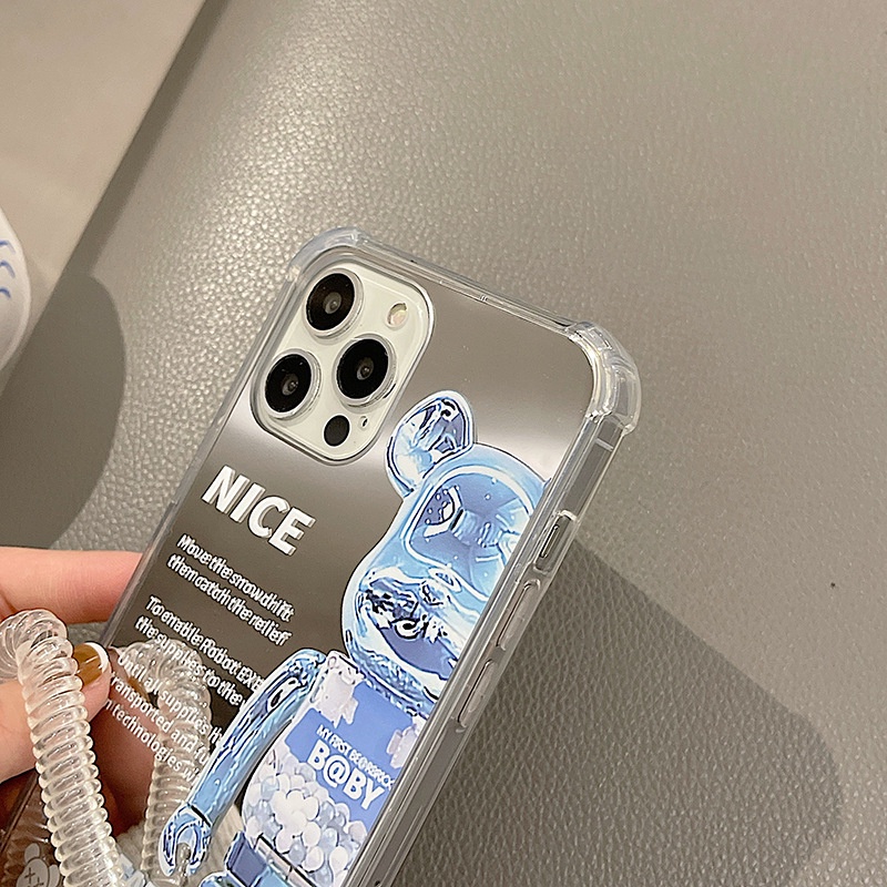 Ốp lưng điện thoại Iphone TRÁNG GƯƠNG Gấu Bearbrick cạnh vuông chống sốc ip7,8,plus/X,XS/XSMAX/11/11/12/13,pro,max