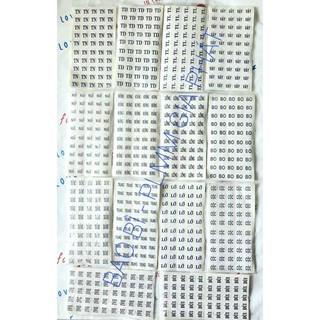 SIZE DECAL [SÔ-CHỮ-NHÃN] DÁN THẺ BÀI QUẦN ÁO [1 XẤP 500 TEM]
