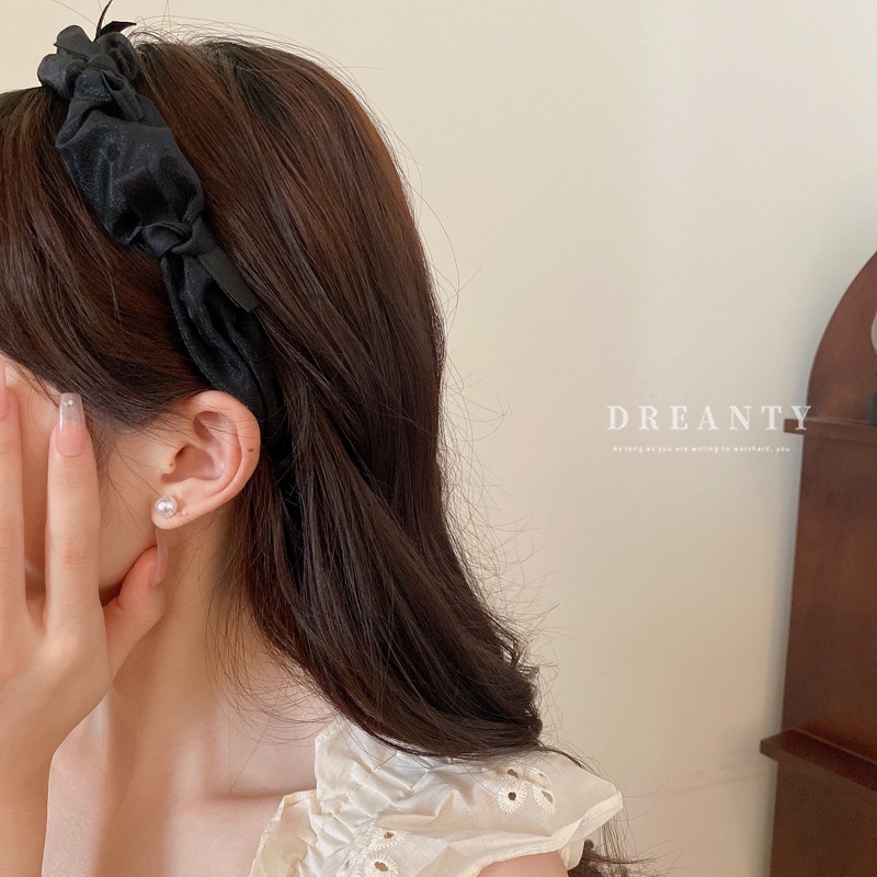 Băng Đô Cài Tóc Thắt Nơ Họa Tiết Chấm Bi Phong Cách Nhật Bản Cổ Điển Thời Trang Cho Nữ