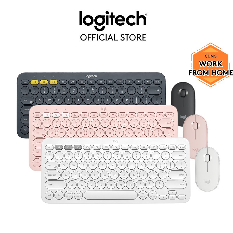 [Mã ELLOGIWL5 giảm 10% đơn 500K] Combo chuột phím Bluetooth Logitech K380 &amp; M350 – Yên tĩnh, kết nối đa thiết bị