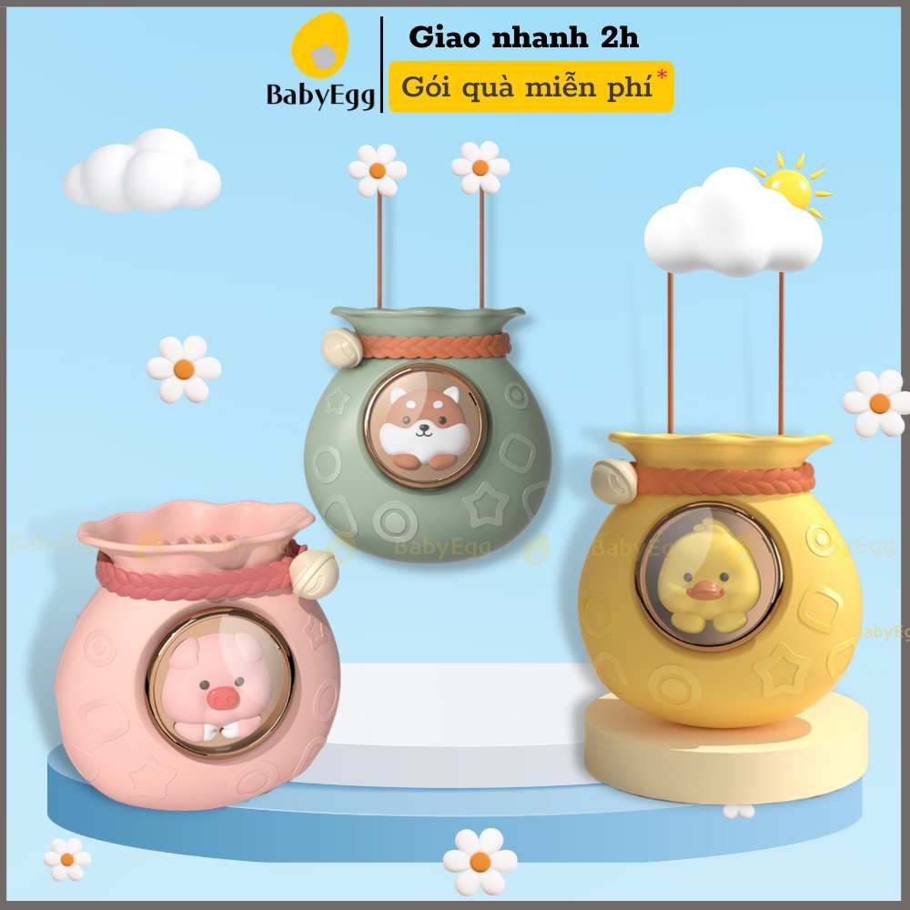 Quạt đeo cổ cho bé đáng yêu mini sạc usb siêu bền nhẹ mát không cánh quạt an toàn trẻ em du lịch hình túi vịt chó lợn