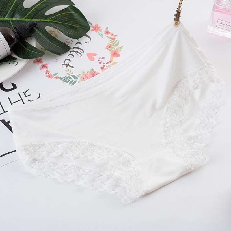 Quần lót cotton Viền ren dễ thương Siêu mịn