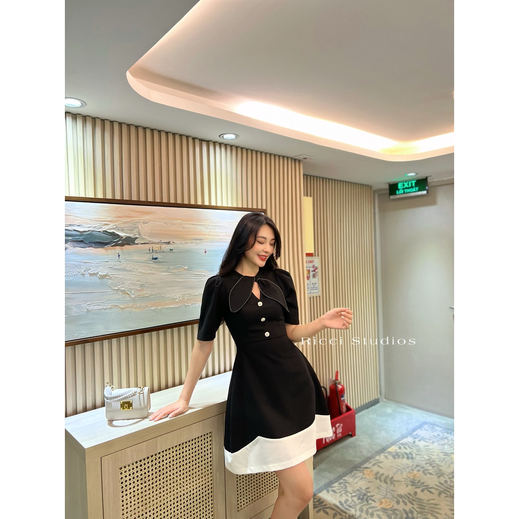 Váy V3 Kelly Dress Ricci thiết kế chất liệu chéo hàn sợi cao cấp mềm mát | RICCI OFFICIAL