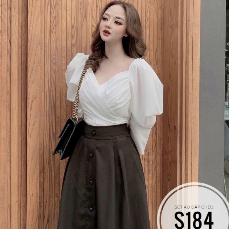 Đầm bigsize ❣️❣️FREE SHIP❣️❣️Set áo đắp chéo + Đầm rời S184