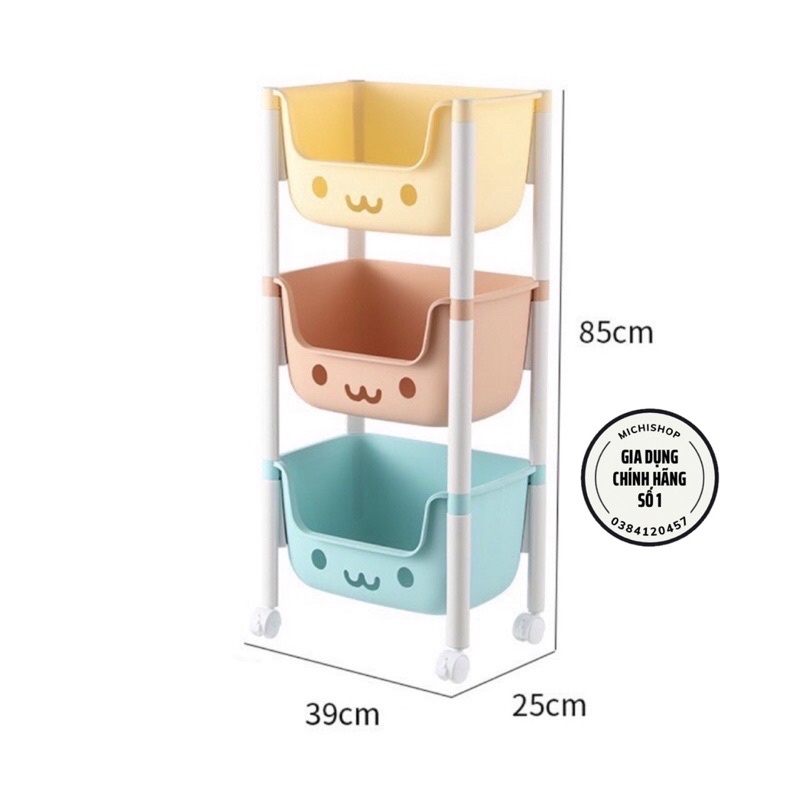 Kệ Gấu Hokori 2 Tầng, 3 Tầng Đựng Đồ Đa Năng Nhựa Việt Nhật Có Bánh Xe Di Chuyển, Kệ Đựng Đồ Chơi Cho Bé Hình Gấu